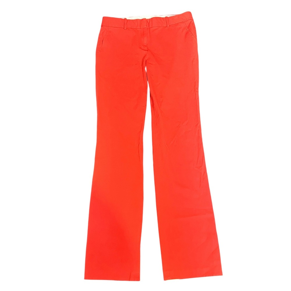 J.Crew Orange Red Stretch Cotton Tall Dress Pants Size 8T Wide Leg Trouser